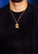 Mens Gold Plated Rope Chain & Jesus Piece Chain | Appx. 32.8 Grams