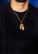 Mens Gold Plated Rope Chain & Jesus Piece Chain | Appx. 22.5 Grams