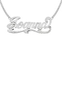 14K Ladies White Gold Diamond Cut Name Plate Necklace | Appx. 7.2 Grams