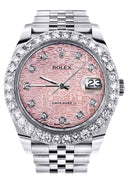 Rolex Datejust II Watch | 41 MM | Custom Pink Texture Diamond Dial | Jubilee Band