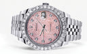 Rolex Datejust II Watch | 41 MM | Custom Pink Texture Diamond Dial | Jubilee Band