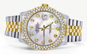 Diamond Gold Rolex Watch For Men 16233 | 36Mm | Mother of Pearl Dial | Two Row 4.25 Carat Bezel | Jubilee Band