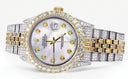 Iced Out Rolex Datejust 36 MM | Two Tone | 10 Carats of Diamonds | Mother of Pearl Diamond Dial