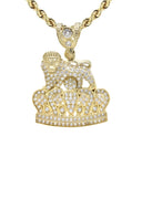 10K Yellow Gold Chain & Cz Lion Pendant | Appx. 16.4 Grams