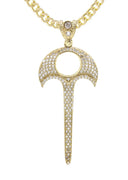 10K Yellow Gold Chain & Cz Pendant | Appx. 17 Grams