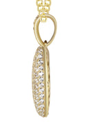 10K Yellow Gold Bubble Letter "M" CZ Necklace | Appx. 5.1 Grams