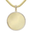 10K Yellow Gold Chain & Cz Round Picture Pendant | Appx. 16.7 Grams