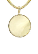 10K Yellow Gold Chain & Cz Round Picture Pendant | Appx. 16.7 Grams