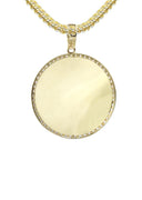 10K Yellow Gold Chain & Cz Round Picture Pendant | Appx. 16.7 Grams