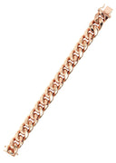 14K Rose Gold Bracelet Hollow Miami Cuban Link