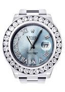 Diamond Rolex Datejust 2 | Stainless Steel | Custom Blue Diamond Roman Numeral Dial | 41 MM