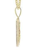 10K Yellow Gold Chain & Cz Money Bag Pendant | Appx. 20 Grams