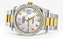 New Style | Diamond Gold Rolex Watch For Men | 36Mm | Mother Of Pearl Dial | Oyster Band