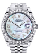 Rolex Datejust II Watch | 41 MM | Custom Mother of Pearl Roman Diamond Dial | Jubilee Band