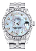 Diamond Rolex Watch | Diamond Bezel | 31MM | Mother of Pearl Diamond Dial | Jubilee Band