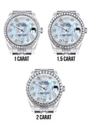 Diamond Rolex Watch | Diamond Bezel | 31MM | Mother of Pearl Diamond Dial | Jubilee Band