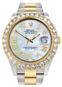 Rolex Datejust II Watch | 41 MM | 18K Yellow Gold & Stainless Steel | Custom Mother Of Pearl Dial | Oyster Band
