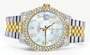 Diamond Gold Rolex Watch For Women 16233 | 36Mm | Mother of Pearl Arabic Diamond Dial | Two Row 4.25 Carat Bezel | Jubilee Band