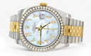 New Style | Hidden Clasp | Gold & Steel Rolex Datejust Watch | 36Mm | Mother of Pearl Arabic Diamond Dial | Jubilee Band
