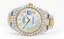 Diamond Iced Out Rolex Datejust 41 | 25 Carats Of Diamonds | Mother Of Pearl Dial | Two Tone | Oyster Band