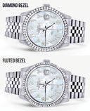 Diamond Mens Rolex Datejust Watch 16200 | 36Mm | Mother of Pearl Arabic Diamond Dial | Jubilee Band