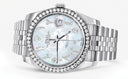 New Style | Hidden Clasp | Diamond Rolex Datejust Watch | 36Mm | Mother of Pearl Arabic Diamond Dial | Jubilee Band