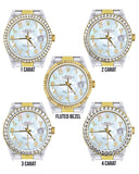 Gold & Steel Rolex Datejust Watch 16233 for Men | 36Mm | Mother of Pearl Arabic Diamond Dial | Oyster Band