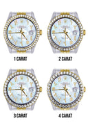 New Style | Hidden Clasp | Gold & Steel Rolex Datejust Watch | 36Mm | Mother of Pearl Arabic Diamond Dial | Jubilee Band