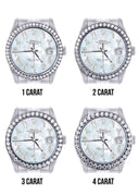 New Style | Hidden Clasp | Diamond Rolex Datejust Watch | 36Mm | Mother of Pearl Arabic Diamond Dial | Jubilee Band