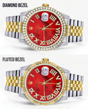 Womens Rolex Datejust Watch 16233 for Men  | 36Mm | Diamond Red Roman Dial | Jubilee Band