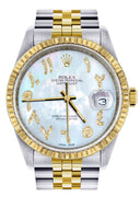 Womens Rolex Datejust Watch 16233 Two Tone | 36Mm | Mother of Pearl Arabic Dial | Fluted Bezel | Jubilee Band