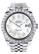 Rolex Datejust II Watch | 41 MM | Custom Mother of Pearl Arabic Diamond Dial | Jubilee Band