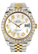 Rolex Datejust II Watch | 41 MM | 18K Yellow Gold & Stainless Steel | Custom Mother of Pearl Arabic Dial | Jubilee Band