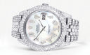 Diamond Iced Out Rolex Datejust 41 | 25 Carats Of Diamonds | Custom Mother of Pearl Arabic Numeral Diamond Dial | Two Row | Jubilee Band