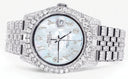 Iced Out Rolex Datejust 36 MM | Stainless Steel | 16.5 Carats of Diamonds | Mother of Pearl Arabic Diamond Dial | Jubilee Band | Model 116200