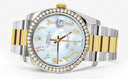 New Style | Gold & Steel Rolex Datejust Watch | 36Mm | Mother Of Pearl Arabic Diamond Dial | Oyster Band