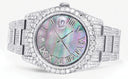 Iced Out Rolex Datejust 36 MM | Stainless Steel | 16.5 Carats of Diamonds | Mother of Pearl Roman Diamond Dial | Oyster Band | Model 116200