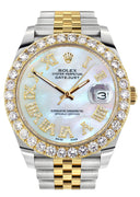 Rolex Datejust II Watch | 41 MM | 18K Yellow Gold & Stainless Steel | Custom Mother of Pearl Roman Dial | Jubilee Band