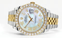 Rolex Datejust II Watch | 41 MM | 18K Yellow Gold & Stainless Steel | Custom Mother of Pearl Roman Dial | Jubilee Band