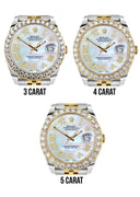 Rolex Datejust II Watch | 41 MM | 18K Yellow Gold & Stainless Steel | Custom Mother of Pearl Roman Dial | Jubilee Band