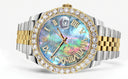 Rolex Datejust II Watch | 41 MM | 18K Yellow Gold & Stainless Steel | Custom Dark Mother of Pearl Roman Dial | Jubilee Band