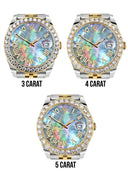 Rolex Datejust II Watch | 41 MM | 18K Yellow Gold & Stainless Steel | Custom Dark Mother of Pearl Roman Dial | Jubilee Band