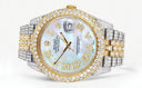 Diamond Iced Out Rolex Datejust 41 | 25 Carats Of Diamonds | Mother Of Pearl Dial | Two Tone | Two Row | Jubilee Band