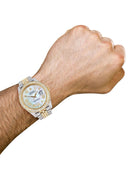 Diamond Iced Out Rolex Datejust 41 | 25 Carats Of Diamonds | Mother Of Pearl Dial | Two Tone | Two Row | Jubilee Band