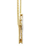 14K Ladies Two Tone with Diamonds Name Plate Necklace | Appx. 12.5 Grams