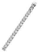 Hollow Womens Miami Cuban Link Bracelet 10K White Gold