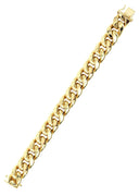 Hollow Womens Miami Cuban Link Bracelet 10K/14K Yellow Gold