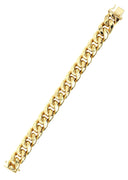 Hollow Womens Miami Cuban Link Bracelet 10K Yellow Gold