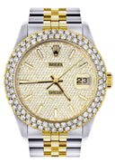 Diamond Gold Rolex Watch For Women 16233 | 36Mm | Full Diamond Dial | Two Row 4.25 Carat Bezel | Jubilee Band