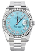 New Style | Rolex Datejust Watch | 36Mm | Tiffany  Blue Roman Dial | Oyster Band
